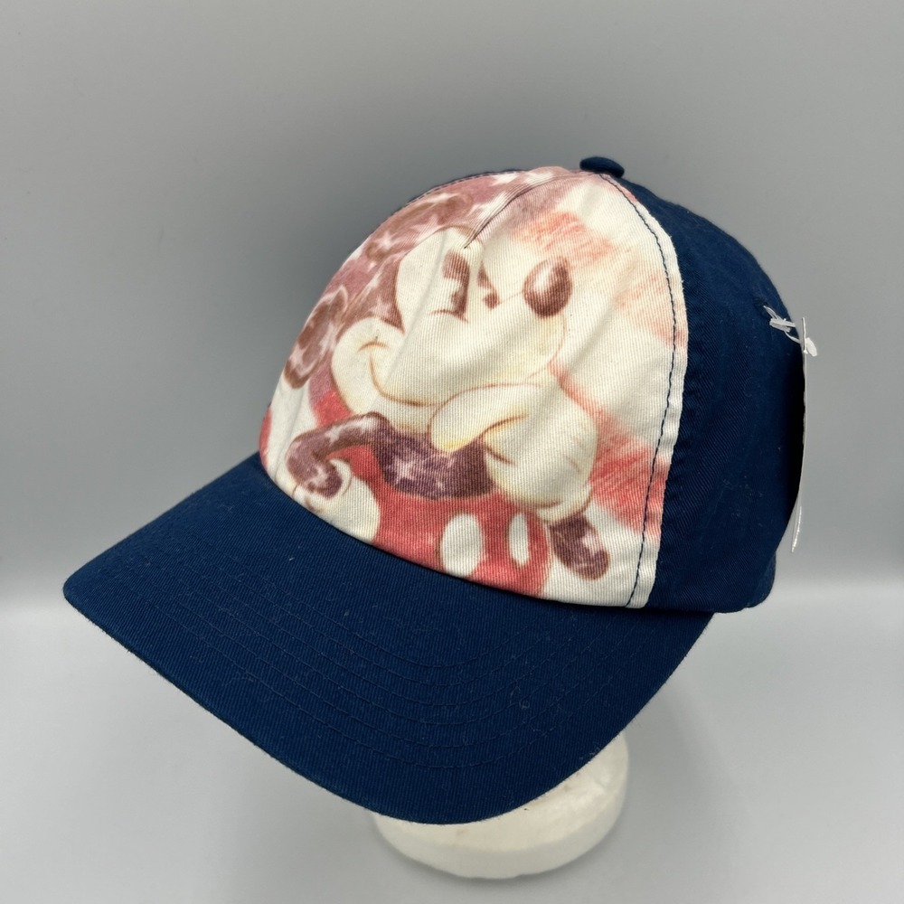 Disney Patriotic Mickey Mouse Stars & Stripes Baseball Cap Trucker Navy Slide OS